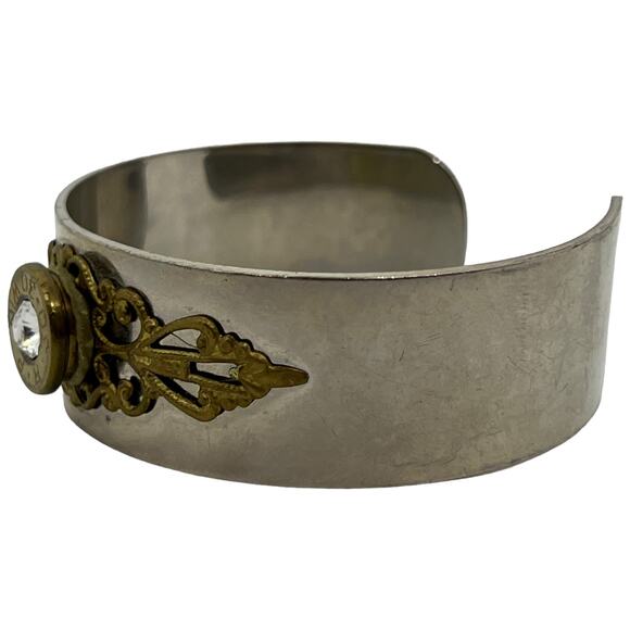 Statement Bullet Cuff Bracelet – Bold Industrial Style Jewelry - Picture 4 of 11